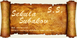 Sekula Subakov vizit kartica